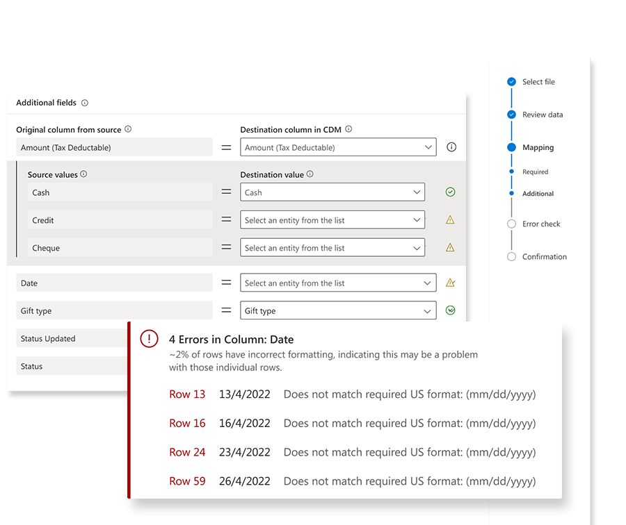 A few Components from the Dontation Import feature