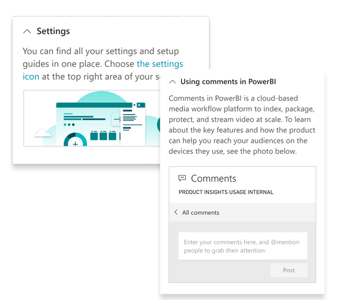 Image of helpful photo illustrations in a help pane card