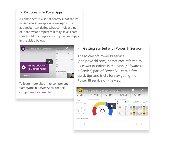 Image of video content in a help pane card