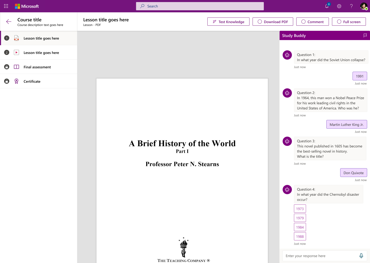A concept image for a study assistant chat app.